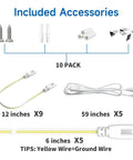 Included accessories for Ultra Bright 4Ft LED Shop Light 40W 5000LM 5000K Daylight T8 Integrated Fixture, 10 pack.