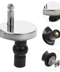 Close-up of sturdy right angle toilet seat hinge fixings quick release hinges fittings rubber fix blind hole expanding cover bracket