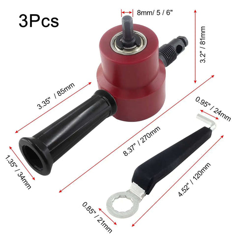 Double Head Sheet Metal Nibbler Cutter Drill Attachment For Iron, Stainless Steel, Aluminum, Plastic, And Plywood