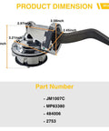 High Volume Mechanical Fuel Pump For Ford Small Block V8 221 260 289 302 351W Chrome, 80-150 GPH, 6-8 PSI, dimensions visible
