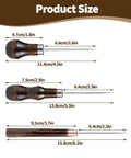 Badass Professional Grade Three Pack Leather Awl Tools With Grippy Gourd Shaped Wooden Handles size chart and dimensions.