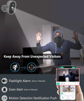 Wireless Outdoor Security Camera 2K 3MP Battery Powered With AI Motion Detection in action with spotlight and mobile alerts