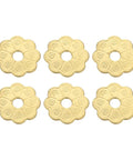 Six Piece Brass Cabinet Backplates Set 1 Inch For Doors Drawers Cupboards And Closets With Vintage Flower Shape Gasket Hardware DIY