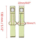 Two carbon steel parts for Adjustable Two Jaw Gear Puller Tool, dimensions shown, brass-tone finish.
