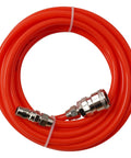 Built Tough Air Compressor Hose With Polyurethane Tubing And C Type Quick Connect Fittings Flexible Pneumatic Air Line coiled and ready to use.