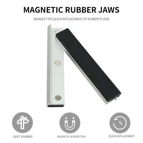 Magnetic rubber jaws with aluminum body for Vise Jaw Protective Covers Set Aluminum Rubber Protectors For Bench Vises