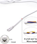 3 Meter Double End LED Linkable Power Cord For T5 And T8 Tube Light Fixtures End To End Connector Cable with copper wires inside