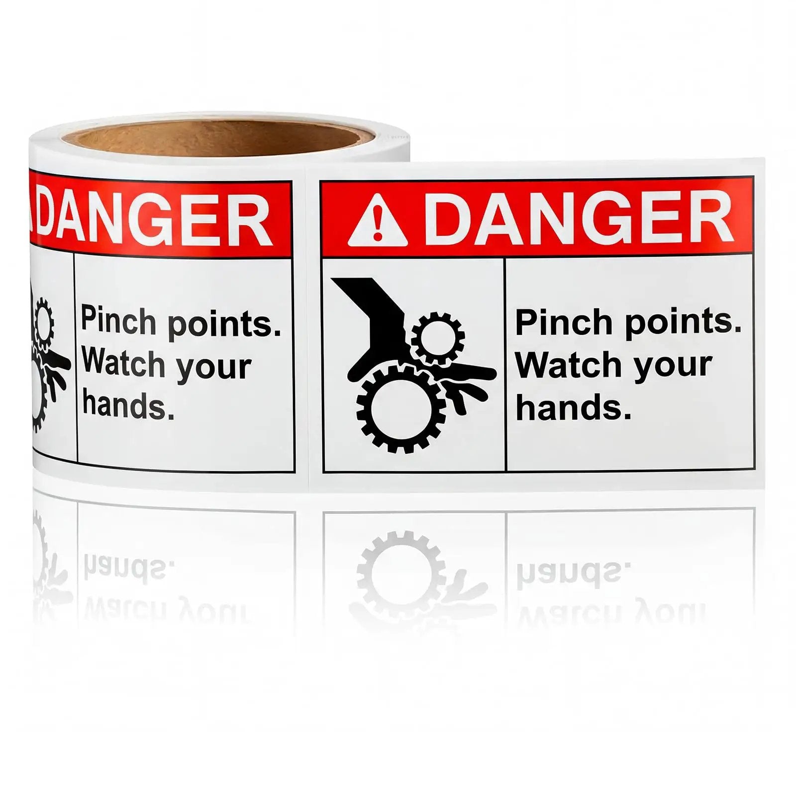 Pinch Point Danger Labels 50 Pcs, OSHA Compliant