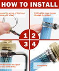 Installation steps for 202 Piece Hose Clamp Assortment Kit With Adjustable Stainless Steel Worm Gear Clamps on tubing.