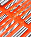 48 Piece Thread Wire Measuring Set With 16 Sizes For Metric And Imperial Threads Pro Grade Wires From Half Millimeter To Six Millimeters And Sixty Degree Threads Three To Forty Eight TPI Easy Read Gauges For Quick Accurate Fits. steel thread wires on orange case