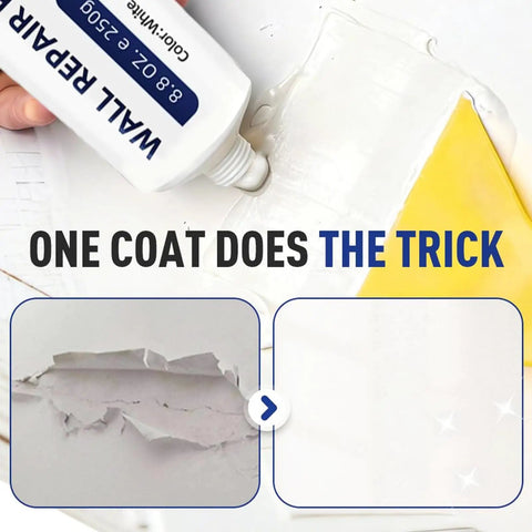 Drywall Patch Repair Kit With Scraper And Sandpaper, 2026 Upgrade For Quick Drying Wall Patch demonstrating fill on cracked wall.