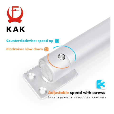 Overhead Door Closer With Soft Close Automatic Gas Spring 110 Degree Positioning For Precise Opening 30 Kg Load Capacity detail showing screw adjustment