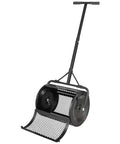 Beefy Compost Spreader For Lawn Care And Garden, 16.5 Inch Wide Peat Moss Spreader with open drum and T shaped handle