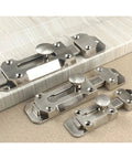 Top Shelf Zinc Alloy Sliding Bolt Door Latch set in a smooth bronze finish, showcasing three sizes for patio or barn doors.