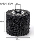 4Pcs Stripping Drum Set With 40 Grit Abrasive Drawing Wheels For Metal Rust And Paint Removal Coating Stripping Surface Conditioning Burnishing Descale And Weld Oxidation Cleanup 4.5 By 4 Inch, single drum close-up, 115mm