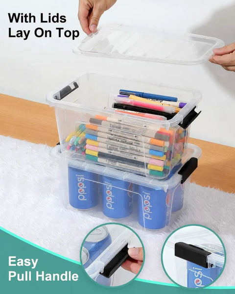 Score This Six Pack Of Seven Quart Clear Plastic Storage Bins With Secure Snap Lids That Stack Tight To Help You Ditch The Clutter And Keep Your Home Pantry Or Office Game Strong