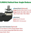 Heavy-Duty Helical Gear Planetary Gearbox And 90 Degree Angle Motor Reducer with speed ratio details and compact design.