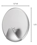 Repositionable Wall Decor Clip Kit With 8 Spring Clips And 24 Mini Squares, White Finish, shown with dimensions 1.5" W x 1.5" L
