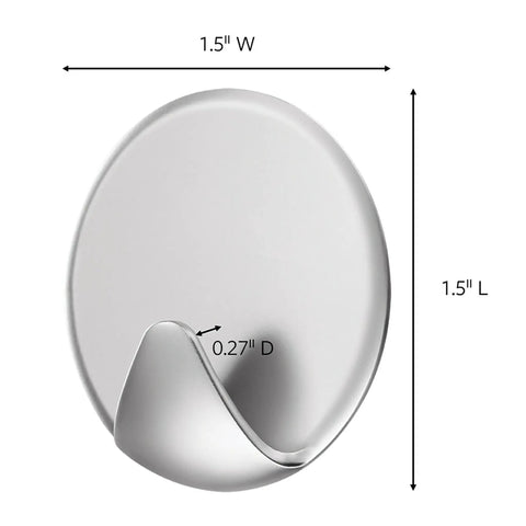 Repositionable Wall Decor Clip Kit With 8 Spring Clips And 24 Mini Squares, White Finish, shown with dimensions 1.5" W x 1.5" L
