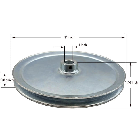 11 Inch V Belt Pulley Single Groove 1 Inch Bore Motor Pulley For A B 5L 4L Belts Heavy Duty 1020 Steel Zinc Plated Keyseat One Quarter By One Eighth Includes 2 Screws And Wrench