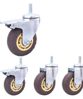 Top Shelf Heavy Duty Caster Wheels 100 Pack M12 Thread Stem Pneumatic Rubber Silent Swivel Casters showing close-up details.