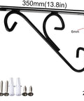 Heavy Duty 2-Pack Shelf Brackets Large Black Metal 90 Degree Corner Braces detailed image showing dimensions and hardware.