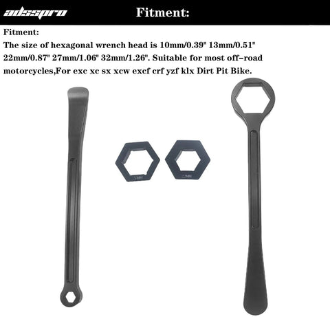 Off Road Motorcycle Tire Lever Tool Kit With Hex Wrench Set 10mm 13mm 22mm 27mm 32mm Sizes Aluminum 7075 CNC Machined Alloy