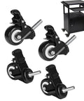 Heavy Duty 2 Inch Swivel Casters With Dual Locking Polyurethane Stem Mount Design Quiet Non Marking Industrial Castor Wheels Pack Of Four