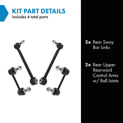 Rear Suspension Kit For 2009 To 2017 Ford Expedition And Lincoln Navigator Including Two Rear Sway Bar Links And Two Upper Rear Control Arms With Ball Joints For A Beefed Up Ride And Slick Handling. 4-piece kit shown