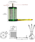 Diagram of Beefy 3660 Brushless RC Motor 4650KV 1700W 120A with dimensions and measurements