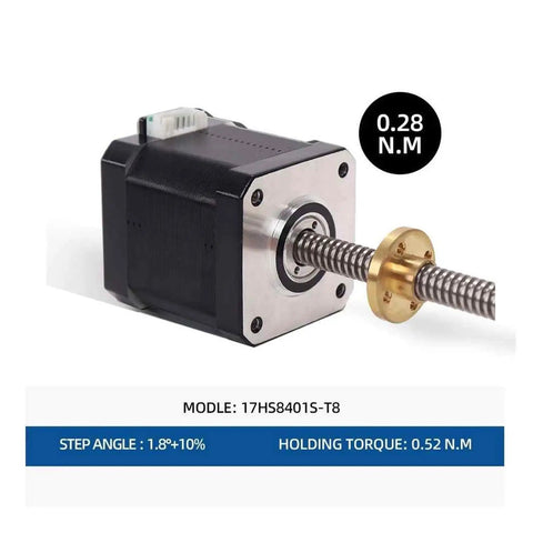 Top Shelf Nema 17 Stepper Motor Matched With 310Mm Lead Screw with 0.28Nm holding torque designed for CNC machining.
