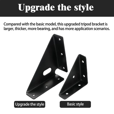 Comparison of upgraded and basic Beefed Up Heavy Duty Gusset Joints 4 Pack For Tables Chairs Cabinets Beds Trapezoid Corner Braces