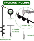 Beefy Heavy Duty Ground Anchors Screw In 18 Inch Kit 6 Pack with accessories, dimensions, and thickness details