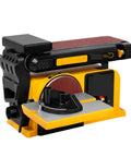 Kick Some Serious Dust On Your Next Build With This Slick Two In One Belt And Disc Sander Combo That Flattens Wood Metal And Plastic Like A Pro Workshop Badass with yellow finish and adjustable plate.