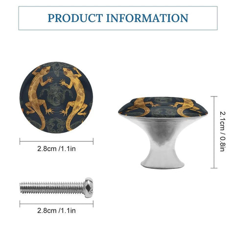2 Pack Round Cabinet Knobs And Drawer Pulls 1.1 Inch Heavy Duty Stainless Steel Hardware For Kitchen Cabinets And Dressers Smooth Finish Quick Swap Solid Build For Home Glow Up with lizard design.
