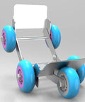 Heavy Duty Car And Motorcycle Mover Dolly With Steel And Rubber Build, Powder Coated Frame And Polycarbonate Wheel Casters, One Person Operation For Easy Garage Workhorse Moves Of Cars, Bikes, And ATVs, blue caster wheels