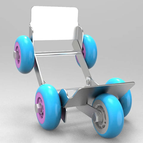 Heavy Duty Car And Motorcycle Mover Dolly With Steel And Rubber Build, Powder Coated Frame And Polycarbonate Wheel Casters, One Person Operation For Easy Garage Workhorse Moves Of Cars, Bikes, And ATVs, blue caster wheels