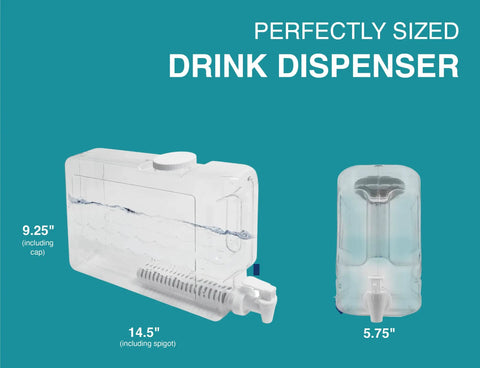 Filtered Water Dispenser Two And A Half Gallon BPA Free Plastic Beverage Dispenser With Spigot And Filter Keeps Water Cold In The Fridge Removes Chlorine And Odor For Better Tasting Water And Easy Refill