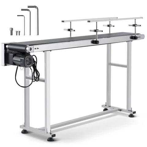 Industrial Grade Motorized Belt Conveyor For Inkjet Coding 59 By 7.8 Inch Stainless Steel Table Anti Static PVC Belt