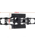 Top view of 313mm Wheelbase Nylon Crawler Chassis Kit With Front And Rear Axles 2 Speed Transmission for RC builds.