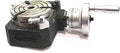 Versatile HV4 110 Millimeter Rotary Table With 3 Slots For Milling Machines Horizontal And Vertical Indexing Precision Worm Gear Rotary Indexer Ultra Accurate Milling Setup Durable And Flexible, side view showing slots and handle.