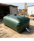 Foldable Portable Water Storage Bladder Tank 946L 250 Gallon Large Capacity For Camping Truck RV Outdoor Emergency Fire Prep And Drought Readiness Thick PVC Durable Water Bag green on construction site