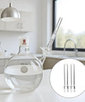 Glass Tube Stem Set Four Pcs Straight 110mm Downstems with glass beaker and test tubes for lab and water pipe use