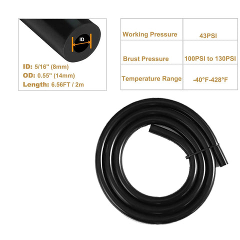 Get This Upgraded 5/16 Inch Black Silicone Vacuum Hose Kit With Tube Cutter For Engine And Car Use Plus Air Water Lines At 9 Meters Long And Durable Build To Stop Collapsing And Kinking, coiled 2m hose
