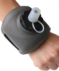 Hands Free Hydration Wrist Bottle For Runners, 200ml silicone, leak-proof, ergonomic design on wrist, gray color