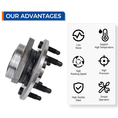 Wheel Bearing And Hub Assembly 513277 Front And Rear Six Lug With ABS Compatible With Buick Enclave Chevy Traverse GMC Acadia