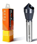 Top Notch M35 High Speed Steel Countersink Bits 1/2 Inch Shank 90 Degree Chamfer Drill Set With TiAIN Coating in packaging.