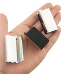 2 Pack 1.6 Inch Glass Finger Edge Pull Handle For Display Cabinets And Window Doors Polished Chrome Clip Easy No Drill Installation