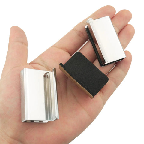 2 Pack 1.6 Inch Glass Finger Edge Pull Handle For Display Cabinets And Window Doors Polished Chrome Clip Easy No Drill Installation