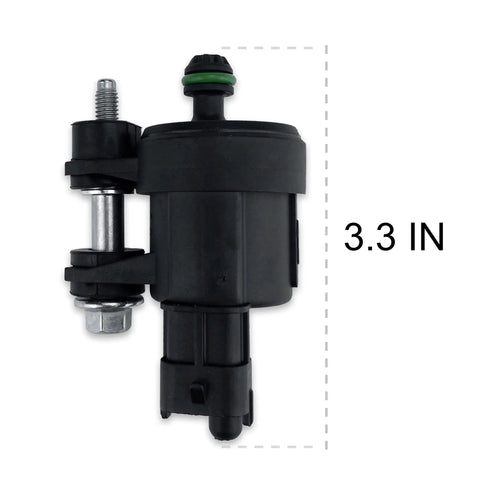 Black canister purge valve solenoid, 3.3 inches, for 3.6L and 3.0L engines, compatible with Buick, Cadillac, Chevy, GMC models.